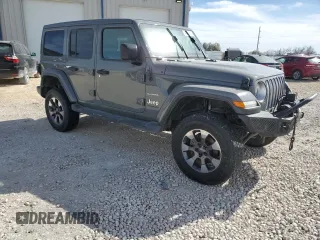 2020 Jeep Wrangler Unlimited Sahara with VIN 1C4HJXEM1LW325049, listed as a Copart auction lot 48429215 with 53,186 mi miles and Salvage Title. Bid and sale history available at carsss.com. Image 4.