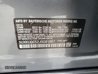 2018 BMW X6 sDrive35i with VIN 5UXKU0C52J0G81057, listed as a Copart auction lot 50698205 with 67,735 mi miles and Salvage Title. Bid and sale history available at carsss.com. Image 15.