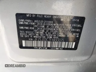 2015 Subaru Forester 2.0XT Premium with VIN JF2SJGDC7FH493075, listed as a IAAI auction lot 41878165 with 120,214 mi miles. Bid and sale history available at carsss.com. Image 9.