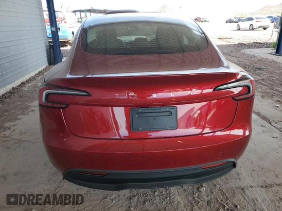 2025 Tesla Model 3 Long Range with VIN 5YJ3E1EA4SF890321, listed as a Copart auction lot 51505955 with 5,075 mi miles and Salvage title. Bid and sale history available at DreamBid. Image 6.