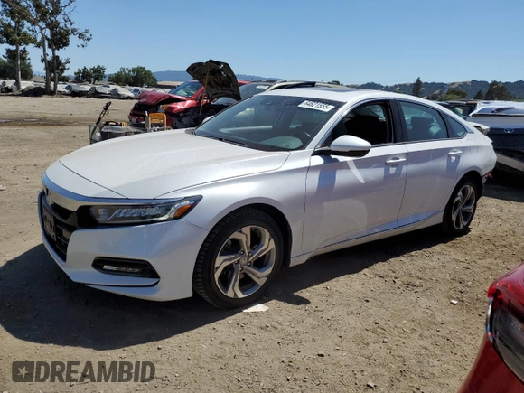 2019 Honda Accord EX-L with VIN 1HGCV2F59KA010036, listed as a Copart auction lot 64621555 with 63,007 mi miles and Salvage title. Bid and sale history available at DreamBid. Image 1.