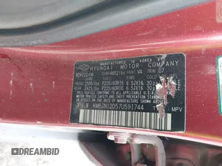 2007 Hyundai Tucson SE with VIN KM8JN12D57U591744, listed as a IAAI auction lot 41511882 with 259,397 mi miles. Bid and sale history available at carsss.com. Image 9.