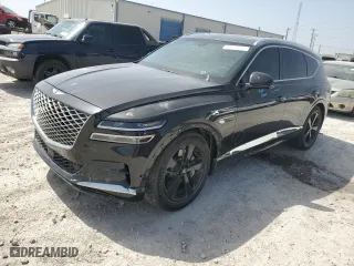 2022 Genesis GV80 with VIN KMUHBDSBXNU099121, listed as a Copart auction lot 64289034 with 28,009 mi miles and Salvage Title. Bid and sale history available at carsss.com. Image 1.
