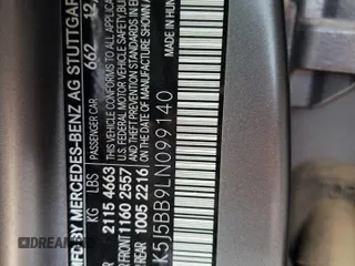 2020 Mercedes-Benz CLA with VIN W1K5J5BB9LN099140, listed as a Copart auction lot 51550614 with 58,048 mi miles. Bid and sale history available at carsss.com. Image 12.