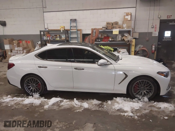 2020 Genesis G70 3.3T with VIN KMTG34LE6LU053580, listed as a IAAI auction lot 41220095 with 75,219 mi miles and . Bid and sale history available at DreamBid. Image 14.
