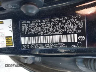 2013 Toyota Prius One with VIN JTDKN3DU7D1648430, listed as a IAAI auction lot 42036359 with 258,754 mi miles and . Bid and sale history available at DreamBid. Image 9.