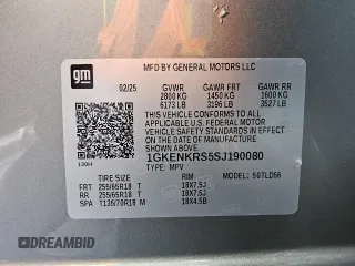 2025 GMC Acadia FWD Elevation z VIN 1GKENKRS5SJ190080, wystawiony jako Copart lot #53855345 z przebiegiem 4 606 mil mil oraz Czysty tytuł • Clean title. Historia ofert i sprzedaży dostępna na DreamBid. Obrazek 13.