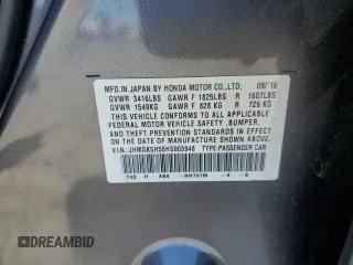 2017 Honda Fit LX with VIN JHMGK5H55HS003948, listed as a Copart auction lot 62542855 with 28,739 mi miles and Salvage title. Bid and sale history available at DreamBid. Image 12.