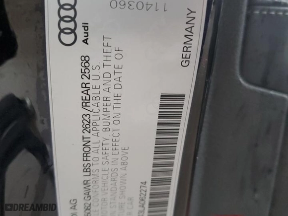 2020 Audi S4 Premium Plus with VIN WAUB4AF43LA062274, listed as a Copart auction lot 83342794 with 46,804 mi miles and Salvage Title. Bid and sale history available at carsss.com. Image 12.