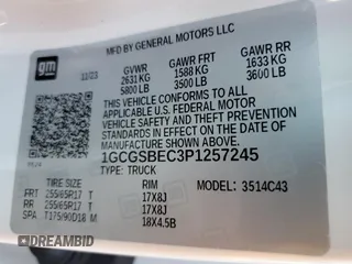 2023 Chevrolet Colorado 2WD Work Truck with VIN 1GCGSBEC3P1257245, listed as a Copart auction lot 63418715 with 9,715 mi miles and Clean title. Bid and sale history available at DreamBid. Image 12.