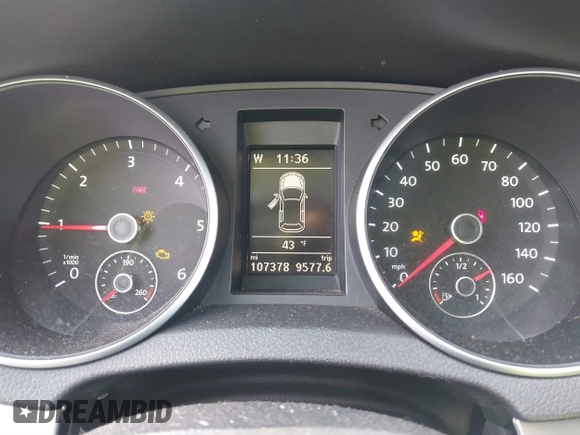 2013 Volkswagen Golf TDI w/Sunroof & Nav with VIN WVWNM7AJ6DW042511, listed as a IAAI auction lot 41464525 with 107,378 mi miles and . Bid and sale history available at DreamBid. Image 7.