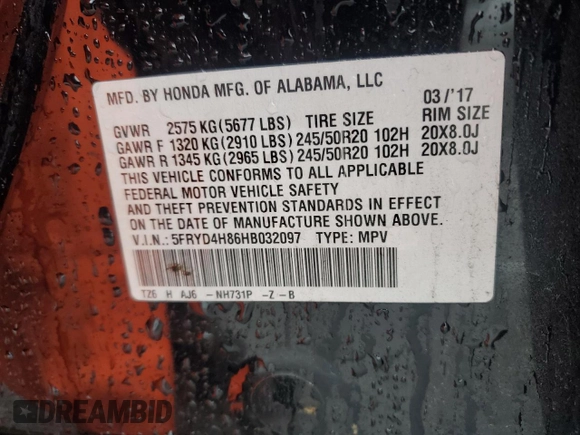 2017 Acura MDX Advance z VIN 5FRYD4H86HB032097, wystawiony jako Copart lot #51279475 z przebiegiem 98 870 mil mil oraz Szkoda całkowita • Salvage title. Historia ofert i sprzedaży dostępna na DreamBid. Obrazek 13.
