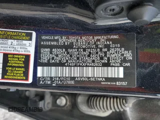 2015 Toyota Camry XLE z VIN 4T4BF1FKXFR482632, wystawiony jako Copart lot #53574545 z przebiegiem 123 253 mil mil oraz Szkoda całkowita • Salvage title. Historia ofert i sprzedaży dostępna na DreamBid. Obrazek 12.