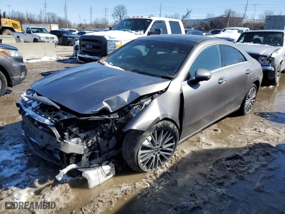 2022 Mercedes-Benz CLA with VIN W1K5J4HB1NN287249, listed as a Copart auction lot 46110735 with 17,273 mi miles and Salvage Title. Bid and sale history available at carsss.com. Image 1.
