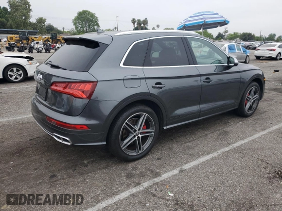 2018 Audi SQ5 Premium Plus with VIN WA1A4AFYXJ2025600, listed as a Copart auction lot 59734915 with 70,628 mi miles and Salvage title. Bid and sale history available at DreamBid. Image 3.
