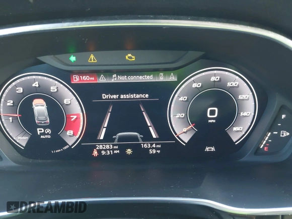 2020 Audi Q3 S line Premium Plus with VIN WA1EECF38L1089030, listed as a IAAI auction lot 41701530 with 28,283 mi miles and . Bid and sale history available at DreamBid. Image 7.