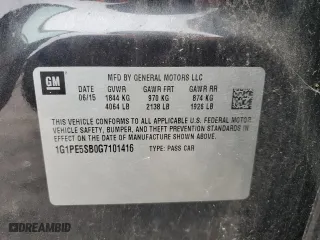 2016 Chevrolet Cruze Limited LT with VIN 1G1PE5SB0G7101416, listed as a Copart auction lot 49173795 with 0 mi miles and Clean Title. Bid and sale history available at carsss.com. Image 12.
