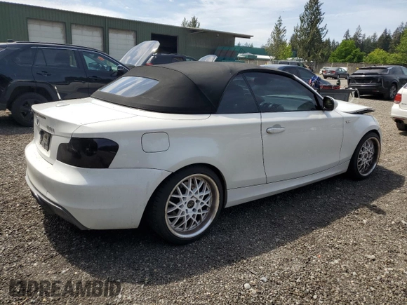 2010 BMW 1 Series 128i with VIN WBAUN1C50AVH81851, listed as a Copart auction lot 56607275 with 145,036 mi miles and Salvage title. Bid and sale history available at DreamBid. Image 3.