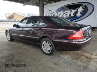 2003 Mercedes-Benz S 500 z VIN WDBNG75JX3A355427, wystawiony jako Copart lot #59576745 z przebiegiem 134 618 mil mil oraz Czysty tytuł • Clean title. Historia ofert i sprzedaży dostępna na DreamBid. Obrazek 2.