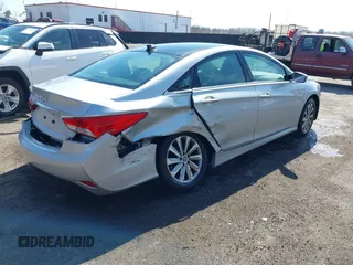 2014 Hyundai Sonata SE with VIN 5NPEC4AC2EH854480, listed as a IAAI auction lot 41784435 with 119,576 mi miles and . Bid and sale history available at DreamBid. Image 4.