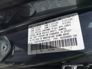 2011 Honda Accord LX-P с VIN 1HGCP2F46BA041522, выставлен на аукционе IAAI как лот 39737912 с пробегом Не указан миль и . История ставок и продаж доступна на DreamBid. Изображение 9.