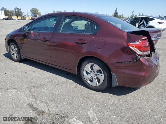2015 Honda Civic Sedan LX with VIN 19XFB2F54FE218980, listed as a Copart auction lot 52682015 with 75,588 mi miles and Salvage Title. Bid and sale history available at carsss.com. Image 2.