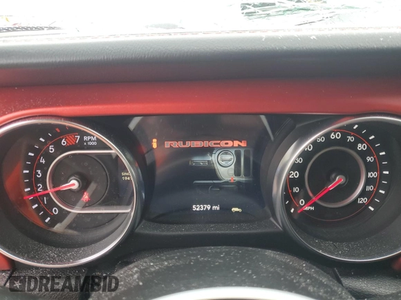 2021 Jeep Wrangler Unlimited Rubicon with VIN 1C4HJXFNXMW612186, listed as a Copart auction lot 56786665 with 52,379 mi miles and Salvage title. Bid and sale history available at DreamBid. Image 9.