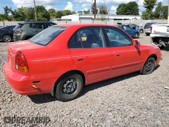 2003 Hyundai Accent GL with VIN KMHCG45C83U484138, listed as a Copart auction lot 72008754 with 25,615 mi miles and Salvage Title. Bid and sale history available at carsss.com. Image 3.
