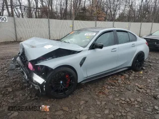 2021 BMW M3 with VIN WBS53AY07MFL51653, listed as a Copart auction lot 42637685 with 0 mi miles and Salvage Title. Bid and sale history available at carsss.com. Image 1.