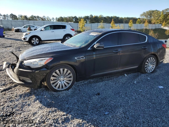2015 Kia K900 Premium with VIN KNALU4D46F6027079, listed as a Copart auction lot 76315024 with 107,908 mi miles and Salvage Title. Bid and sale history available at carsss.com. Image 1.