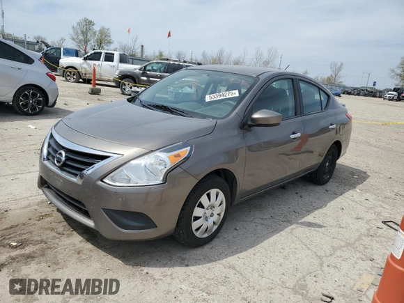 2015 Nissan Versa SV with VIN 3N1CN7AP9FL842255, listed as a Copart auction lot 53394275 with 92,568 mi miles and Clean Title. Bid and sale history available at carsss.com. Image 1.
