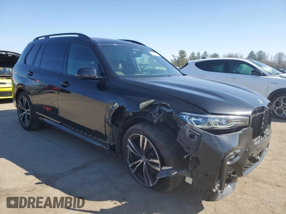 2021 BMW X7 M50i with VIN 5UXCX6C02M9E73795, listed as a Copart auction lot 48570195 with 46,624 mi miles and Salvage Title. Bid and sale history available at carsss.com. Image 4.