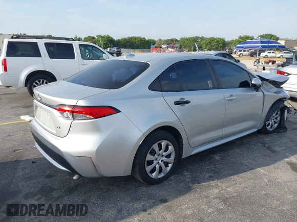 2020 Toyota Corolla LE with VIN 5YFEPRAE2LP099334, listed as a IAAI auction lot 41865895 with 185,215 mi miles. Bid and sale history available at carsss.com. Image 4.