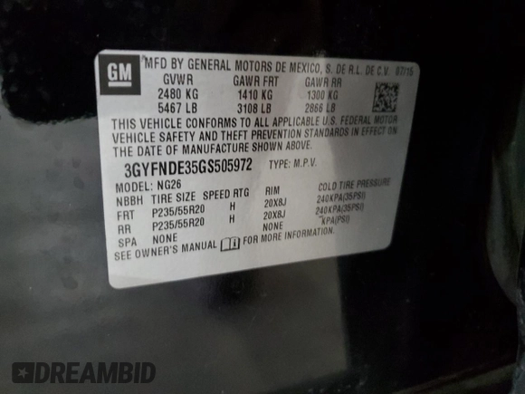 2016 Cadillac SRX Premium Collection с VIN 3GYFNDE35GS505972, выставлен на аукционе Copart как лот 79342004 с пробегом 166 238 миль миль и Чистый • Clean title. История ставок и продаж доступна на DreamBid. Изображение 13.