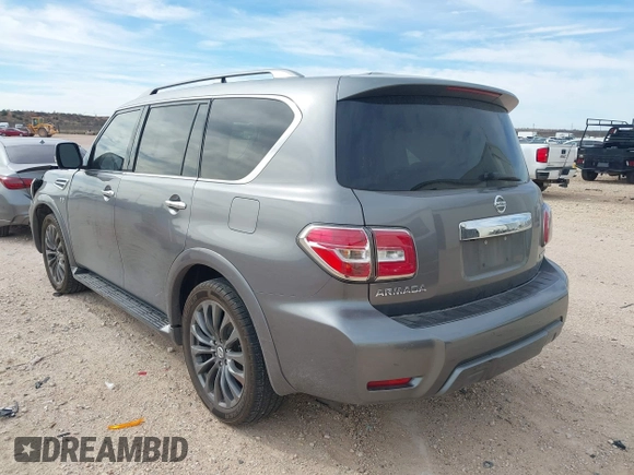 2020 Nissan Armada SL with VIN JN8AY2ND0L9106084, listed as a IAAI auction lot 41781320 with 72,131 mi miles. Bid and sale history available at carsss.com. Image 3.