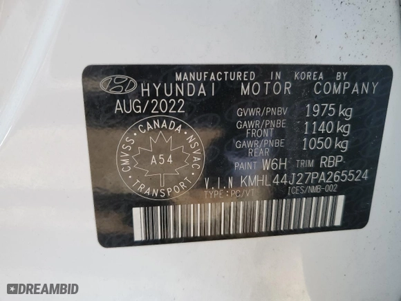 2023 Hyundai Sonata SEL Plus with VIN KMHL44J27PA265524, listed as a Copart auction lot 44438325 with 61,911 mi miles and Salvage Title. Bid and sale history available at carsss.com. Image 13.