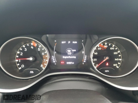 2017 Jeep Compass Latitude with VIN 3C4NJCBBXHT658541, listed as a Copart auction lot 55801725 with 54,567 mi miles and Salvage title. Bid and sale history available at DreamBid. Image 9.