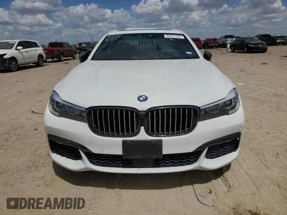 2018 BMW 7 Series 740i with VIN WBA7E2C51JG742075, listed as a Copart auction lot 65057923 with 0 mi miles. Bid and sale history available at carsss.com. Image 5.