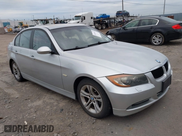 2008 BMW 3 Series 328xi with VIN WBAVC73578KP39571, listed as a IAAI auction lot 41911832 with 130,069 mi miles. Bid and sale history available at carsss.com. Image 1.