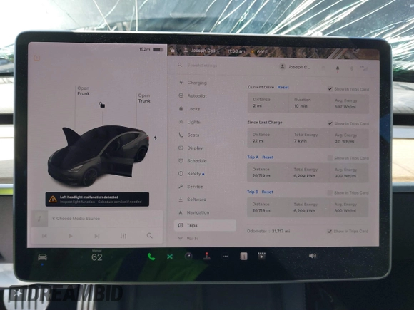 2022 Tesla Model 3 Performance with VIN 5YJ3E1EC6NF104475, listed as a IAAI auction lot 41734724 with 31,717 mi miles and . Bid and sale history available at carsss.com. Image 7.