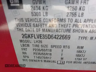 2013 GMC Terrain SLT with VIN 2GKFLVE35D6422669, listed as a IAAI auction lot 42104638 with 116,318 mi miles. Bid and sale history available at carsss.com. Image 9.