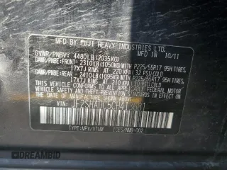 2012 Subaru Forester X Premium с VIN JF2SHADC5CH413681, выставлен на аукционе Copart как лот 58606095 с пробегом 120 274 миль миль и Чистый • Clean title. История ставок и продаж доступна на DreamBid. Изображение 13.