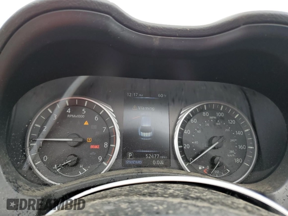 2018 Infiniti Q50 Luxe with VIN JN1EV7AP7JM352288, listed as a Copart auction lot 48599675 with 52,477 mi miles and Salvage Title. Bid and sale history available at carsss.com. Image 9.