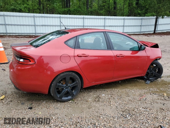 2015 Dodge Dart SXT with VIN 1C3CDFBB7FD433999, listed as a Copart auction lot 58459185 with 185,580 mi miles and Salvage title. Bid and sale history available at DreamBid. Image 3.