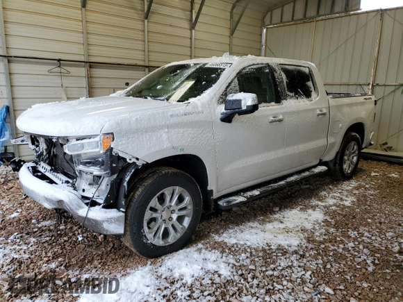 2023 Chevrolet Silverado 1500 LTZ with VIN 2GCUDGED2P1108287, listed as a Copart auction lot 46066515 with 58,722 mi miles and Salvage Title. Bid and sale history available at carsss.com. Image 1.