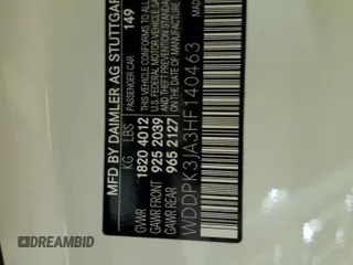 2017 Mercedes-Benz SLC 300 z VIN WDDPK3JA3HF140463, wystawiony jako Copart lot #86628104 z przebiegiem 57 769 mil mil oraz Szkoda całkowita • Salvage title. Historia ofert i sprzedaży dostępna na DreamBid. Obrazek 14.