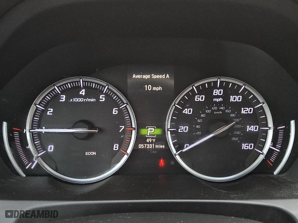 2020 Acura TLX with VIN 19UUB1F34LA007598, listed as a Copart auction lot 44219395 with 57,331 mi miles and Clean Title. Bid and sale history available at carsss.com. Image 9.