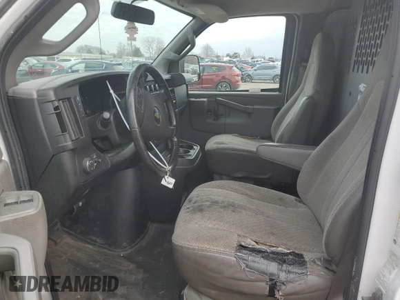 2020 Chevrolet Express Cargo Van with VIN 1GCWGAFG8L1188409, listed as a Copart auction lot 83660584 with 0 mi miles and Salvage Title. Bid and sale history available at carsss.com. Image 7.