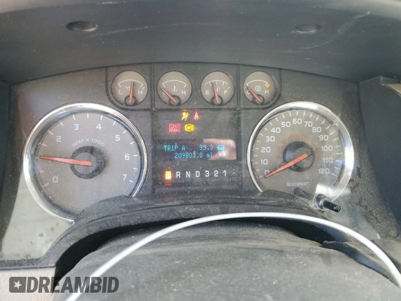 2010 Ford F-150 XL with VIN 1FTEW1C80AFA70138, listed as a Copart auction lot 53135735 with 209,803 mi miles and Salvage Title. Bid and sale history available at carsss.com. Image 9.