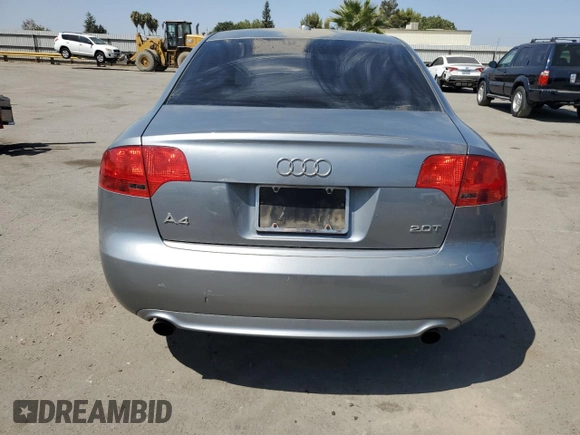 2007 Audi A4 2.0T with VIN WAUBF78E47A040664, listed as a Copart auction lot 69429114 with 123,204 mi miles and Salvage Title. Bid and sale history available at carsss.com. Image 6.